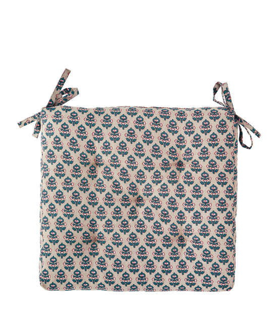 Madam Stoltz printed cotton chairpad sand with flower
