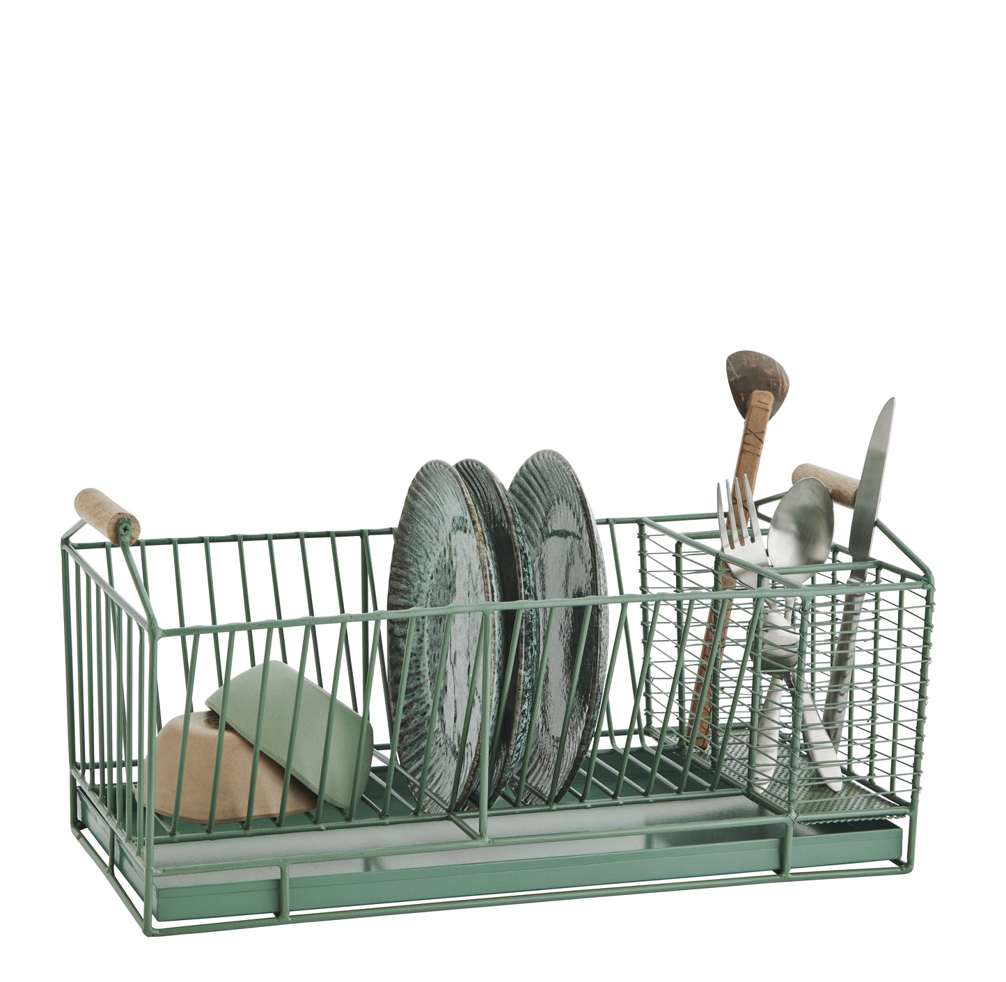Madam Stoltz Iron dish rack green